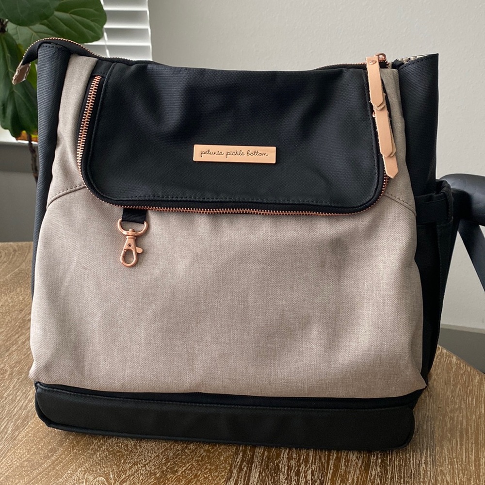Petunia Pickle Bottom Pivot Backpack Diaper Bag - Sand/Black